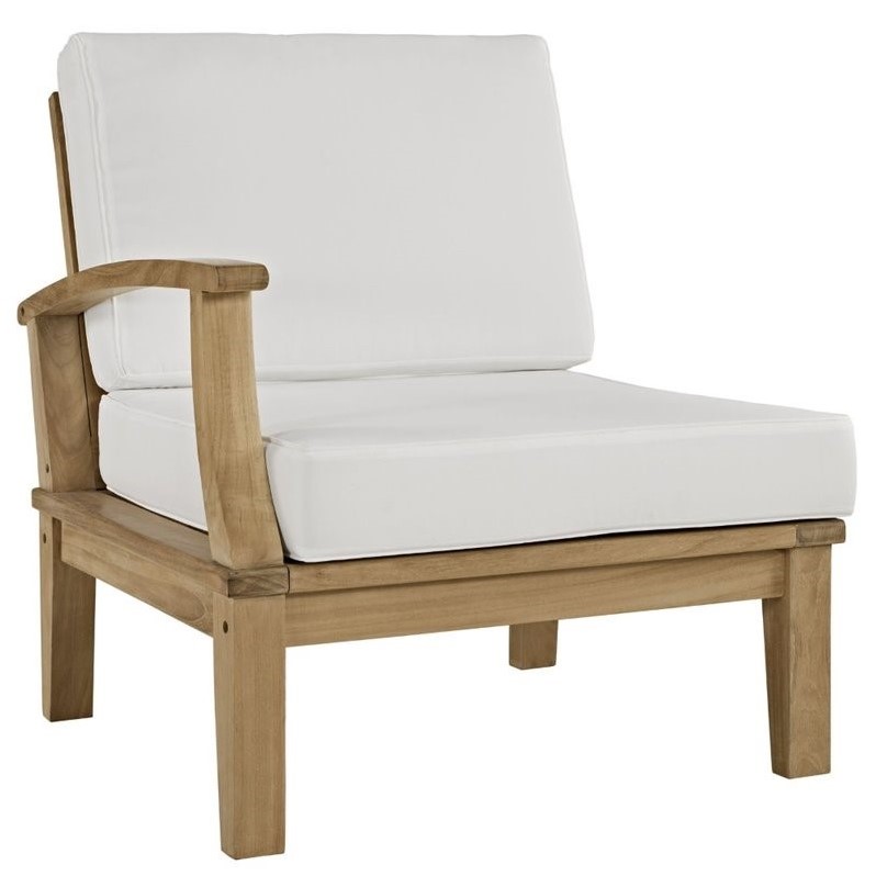 Modway Marina 10 Piece Outdoor Teak Sofa Set in Natural and White
