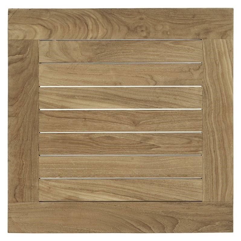 Modway Marina Modern Wood 3-Piece Conversation Set in Natural/White