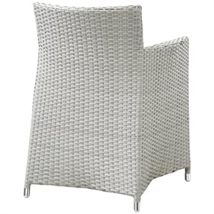 Modway Junction 18.5&quot Wicker / Rattan Outdoor Armchair in Gray/White