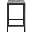 Modway Maine Modern Aluminum Patio Bar Table in Brown/Gray