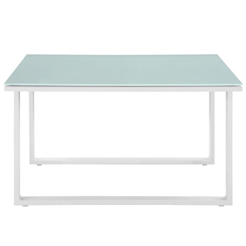 Modway Fortuna Modern Aluminum Patio Side Table in White/Blue
