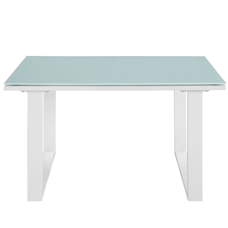 Modway Fortuna Modern Aluminum Patio Side Table in White/Blue