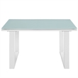 Modway Fortuna Modern Aluminum Patio Side Table in White/Blue