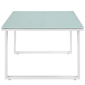 Modway Fortuna Modern Aluminum Patio Coffee Table in White/Blue