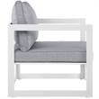 Modway Fortuna Modern Aluminum Outdoor Armchair in White/Gray