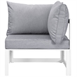 Modway Fortuna Modern Aluminum Outdoor Corner Chair in White/Gray
