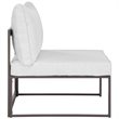 Modway Fortuna Aluminum Outdoor Armless Chair in Brown/White