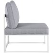 Modway Fortuna Modern Aluminum Outdoor Armless Chair in White/Gray