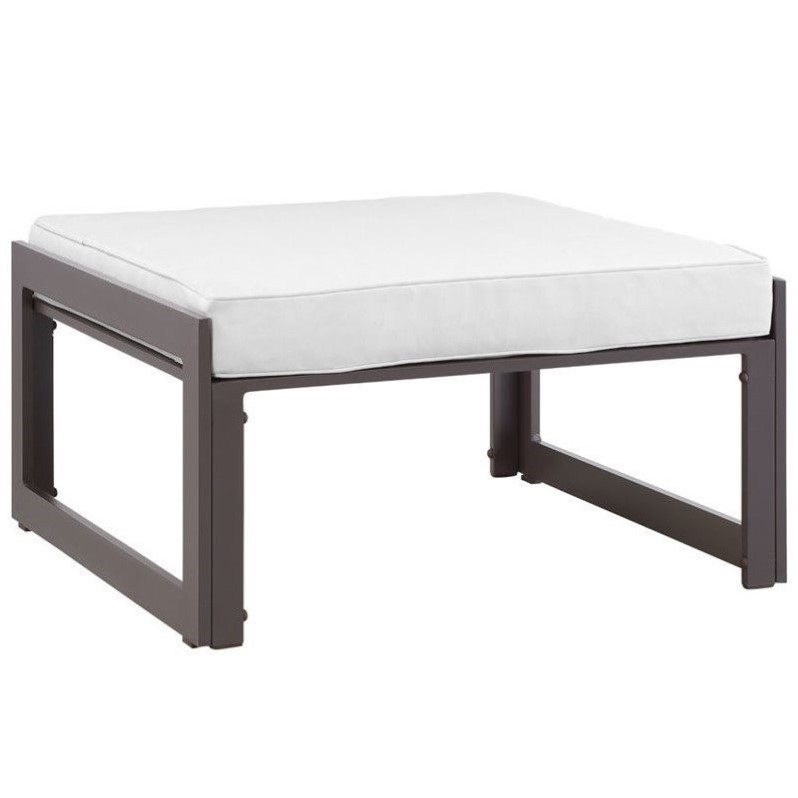 Modway Fortuna Outdoor Patio Side Table In Weiß - Aluminium Beistelltisch Für Terrasse & Garten