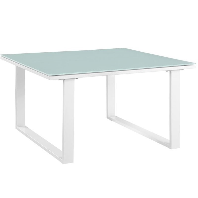 Modway Fortuna 9-Piece Aluminum Fabric Patio Sectional Sofa Set - White/Gray