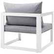 Modway Fortuna 9-Piece Aluminum Fabric Patio Sectional Sofa Set - White/Gray