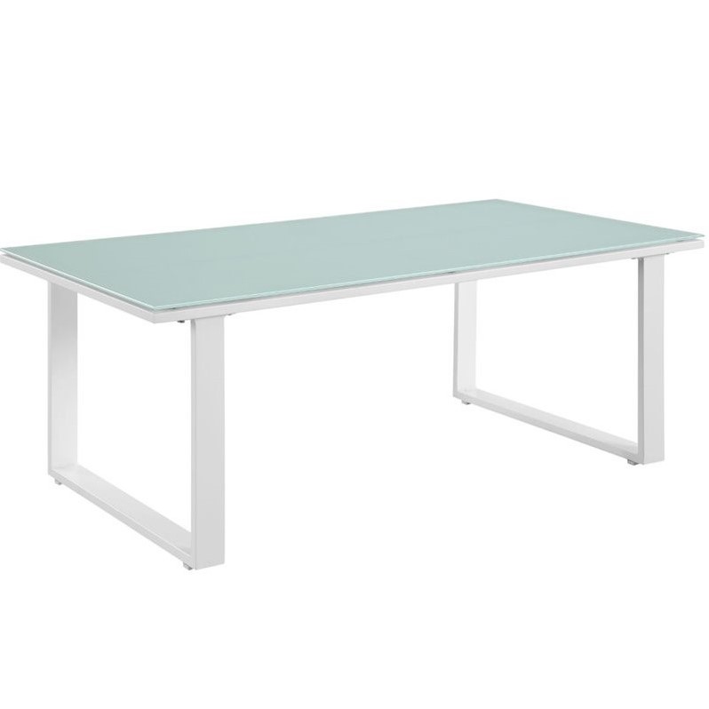 Modway Fortuna 10-Piece Aluminum Fabric Patio Sectional Sofa Set in White/Gray