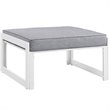 Modway Fortuna 10-Piece Aluminum Fabric Patio Sectional Sofa Set in White/Gray