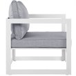 Modway Fortuna 5-Piece Aluminum Fabric Patio Sectional Sofa Set - White/Gray