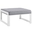 Modway Fortuna 5-Piece Aluminum Fabric Patio Sectional Sofa Set - White/Gray