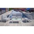 Modway Fortuna 5-Piece Aluminum Fabric Patio Sectional Sofa Set in White/Gray