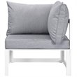 Modway Fortuna 6-Piece Aluminum Fabric Patio Sectional Sofa Set in Gray/White