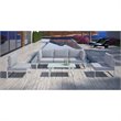 Modway Fortuna 6-Piece Aluminum Fabric Patio Sectional Sofa Set in Gray/White