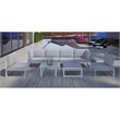 Modway Fortuna 8-Piece Aluminum Fabric Patio Sectional Sofa Set in Gray/White
