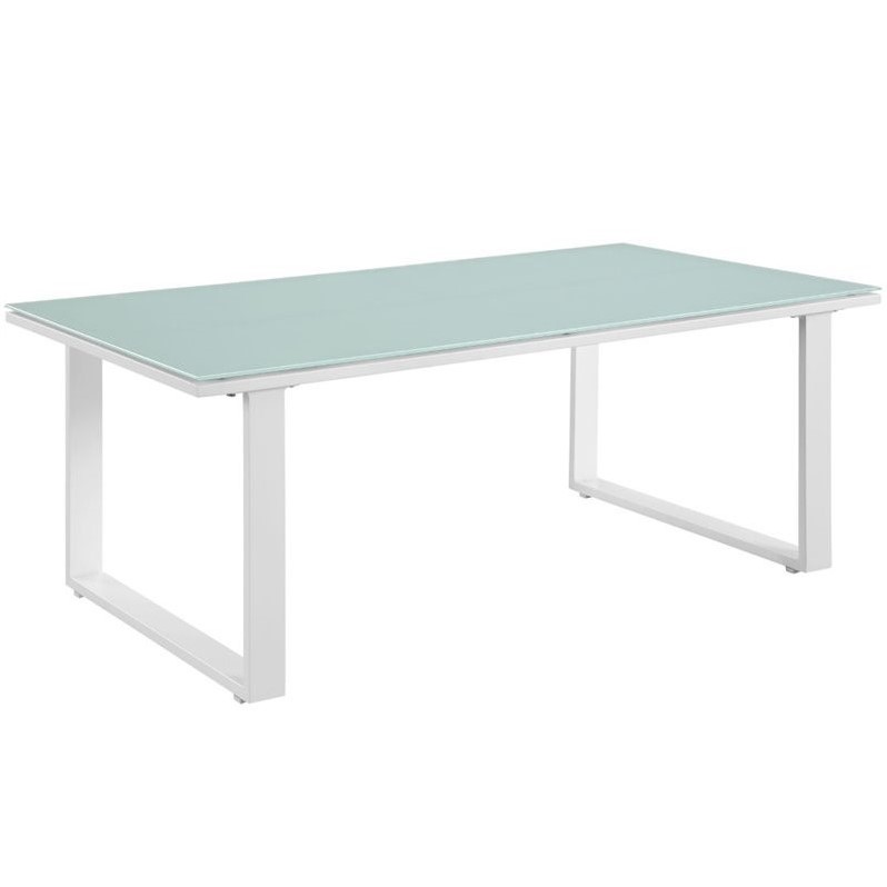 Modway Fortuna 7-Piece Aluminum Fabric Patio Sectional Sofa Set in Gray/White