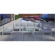 Modway Fortuna 7-Piece Aluminum Fabric Patio Sectional Sofa Set in Gray/White