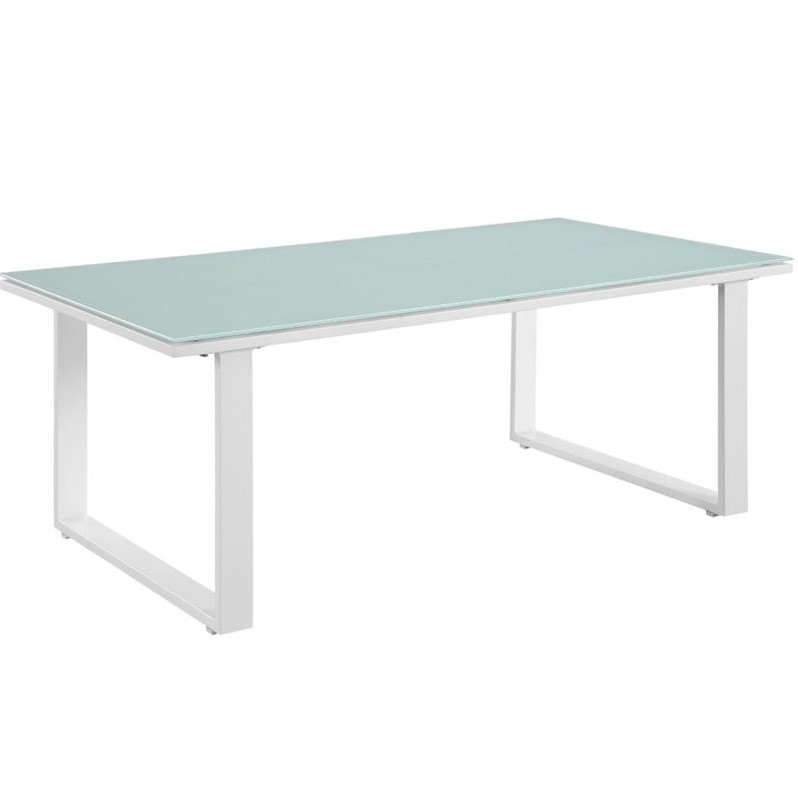 Modway Fortuna 8-Piece Fabric Patio Sectional Sofa Set in White/Gray