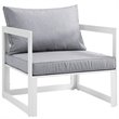 Modway Fortuna 6-Piece Fabric Patio Sectional Sofa Set in White/Gray