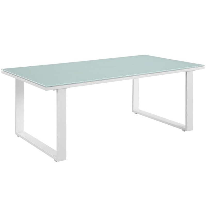 Modway Fortuna 6-Piece Fabric Patio Sectional Sofa Set in White/Gray