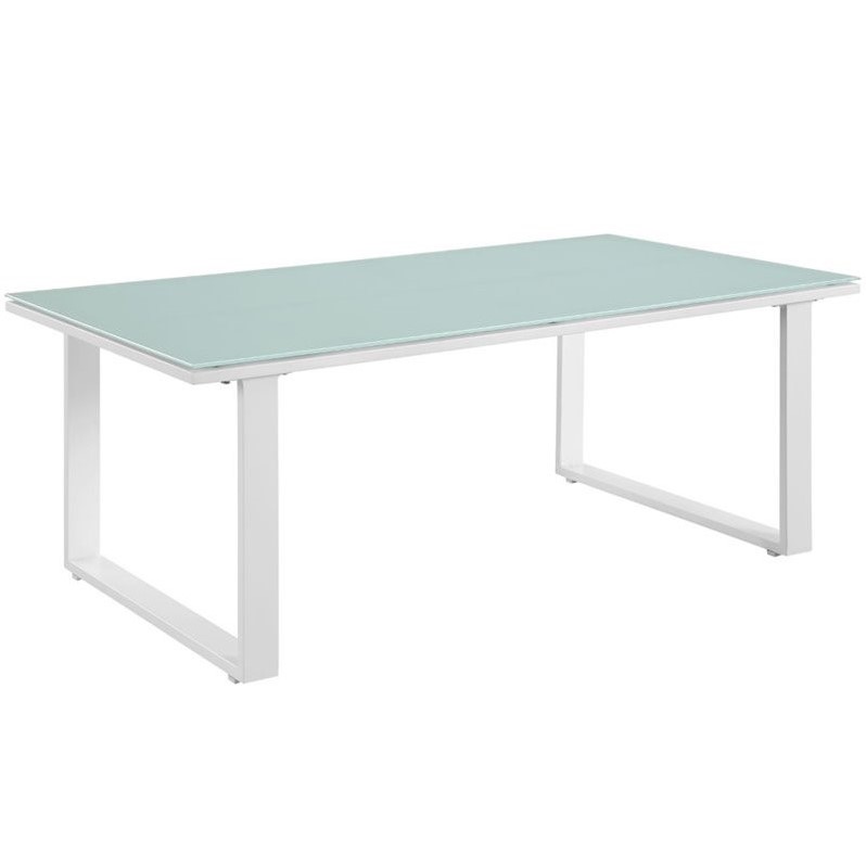 Modway Fortuna 6-Piece Aluminum Fabric Patio Sectional Sofa Set in White/Gray