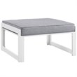 Modway Fortuna 9-Piece Aluminum Fabric Patio Sectional Sofa Set in White/Gray