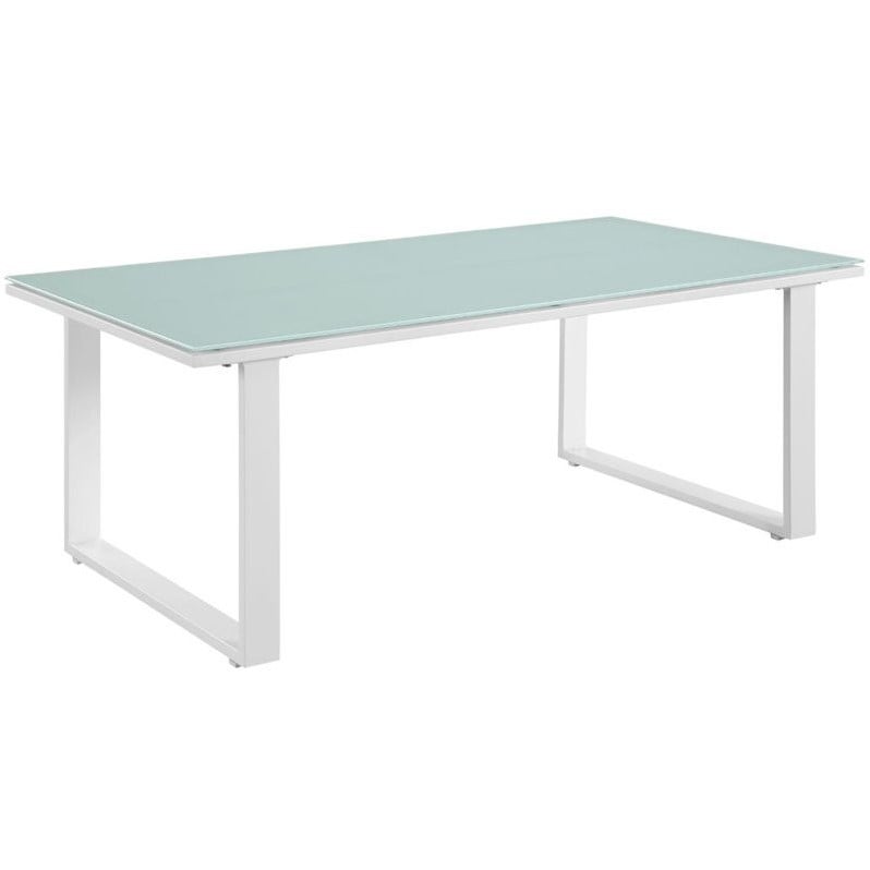 Modway Fortuna 8-Piece Aluminum Fabric Patio Sectional Sofa Set in White/Gray