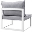 Modway Fortuna 7-Piece Aluminum Fabric Patio Sectional Sofa Set in White/Gray