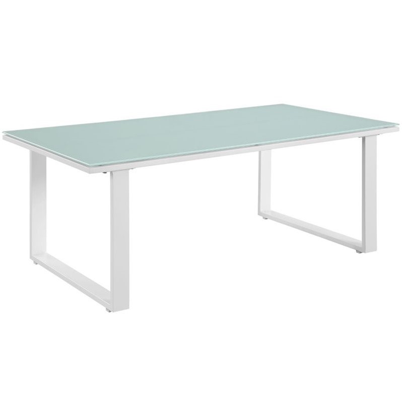 Modway Fortuna 7-Piece Aluminum Fabric Patio Sectional Sofa Set in White/Gray