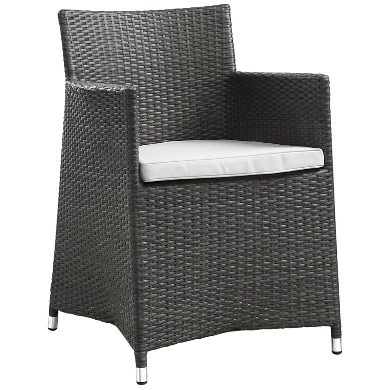 Modway Junction Rattan Outdoor Patio Armchair in Brown/White (Set of 2)
