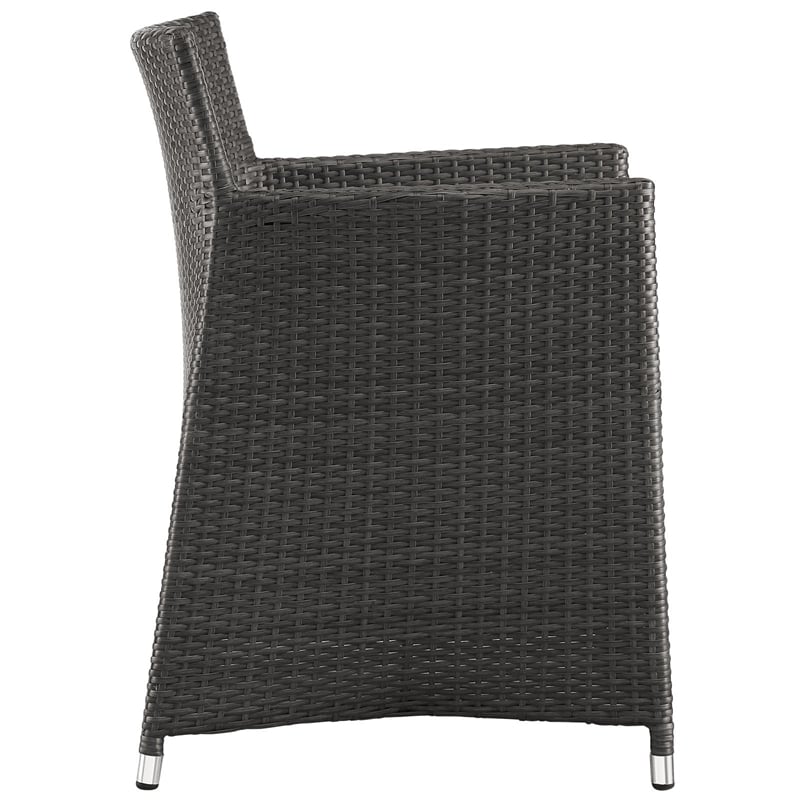 Modway Junction Rattan Outdoor Patio Armchair in Brown/White (Set of 2)