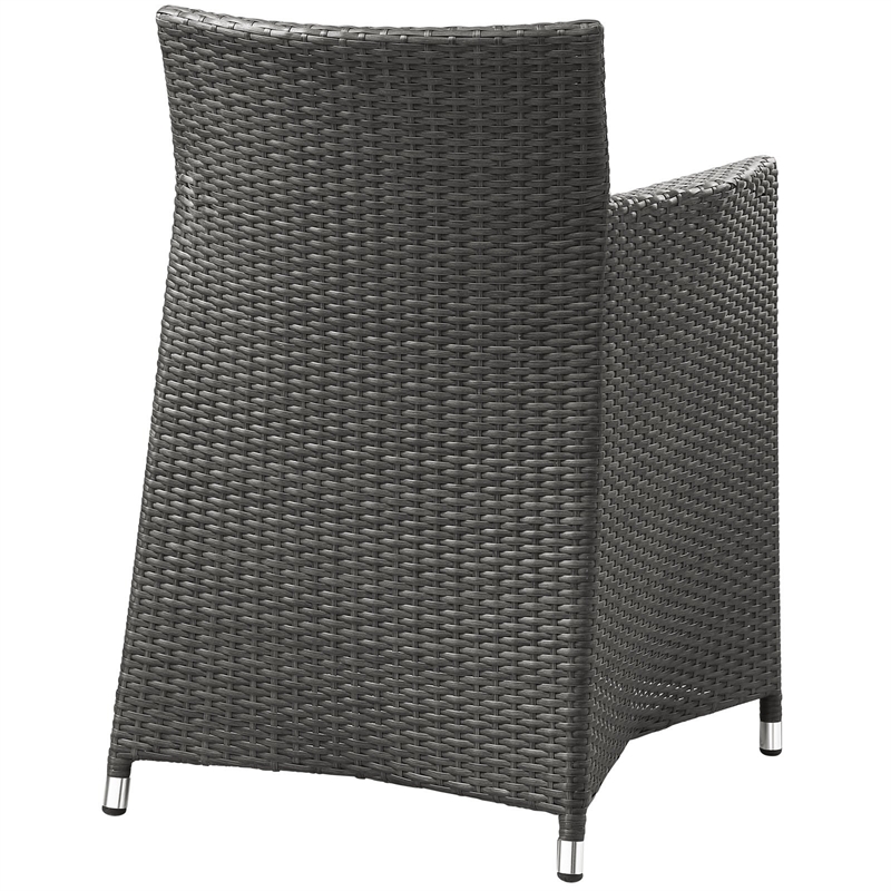 Modway Junction Rattan Outdoor Patio Armchair in Brown/White (Set of 2)