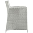 Modway Junction Rattan Outdoor Patio Armchair in Gray/White (Set of 2)