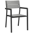 Modway Maine Aluminum Patio Dining Armchair in Brown/Gray (Set of 2)