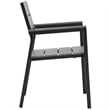 Modway Maine Aluminum Patio Dining Armchair in Brown/Gray (Set of 2)