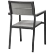Modway Maine Aluminum Patio Dining Armchair in Brown/Gray (Set of 2)