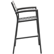 Modway Maine Aluminum Outdoor Patio Bar Stool in Brown/Gray (Set of 2)