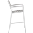 Modway Maine Aluminum Outdoor Patio Bar Stool in White/Light Gray (Set of 2)
