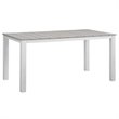 Modway Junction 5-Piece Aluminum Rattan Patio Dining Set in Gray and White