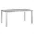 Modway Maine 5-Piece Modern Aluminum Patio Dining Set in White and Light Gray