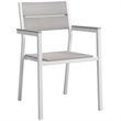 Modway Maine 5-Piece Modern Aluminum Patio Dining Set in White and Light Gray
