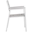 Modway Maine 5-Piece Modern Aluminum Patio Dining Set in White and Light Gray