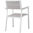 Modway Maine 5-Piece Modern Aluminum Patio Dining Set in White and Light Gray