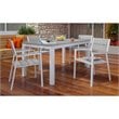 Modway Maine 5-Piece Modern Aluminum Patio Dining Set in White and Light Gray