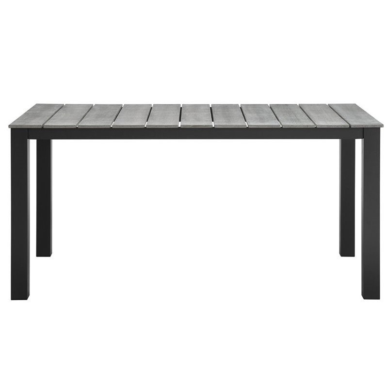 Modway Junction 7-Piece Aluminum Rattan Patio Dining Set in Brown and White