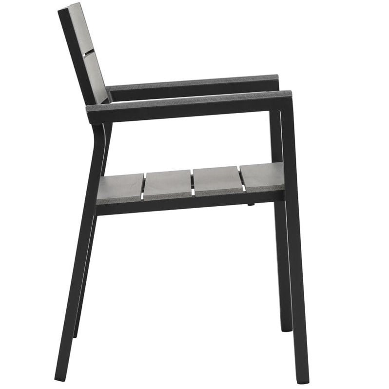 Modway Maine 7-Piece Modern Aluminum Patio Dining Set - Brown/Gray